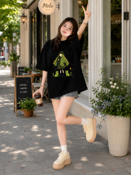 Áo Black Green Cute