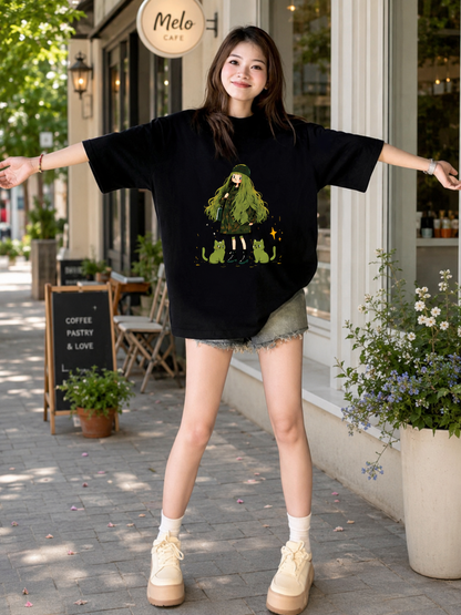 Áo  Black Green Cute