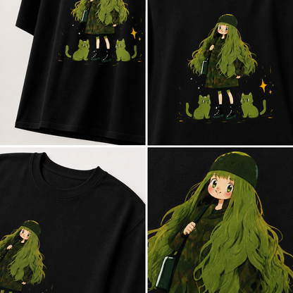 Áo  Black Green Cute