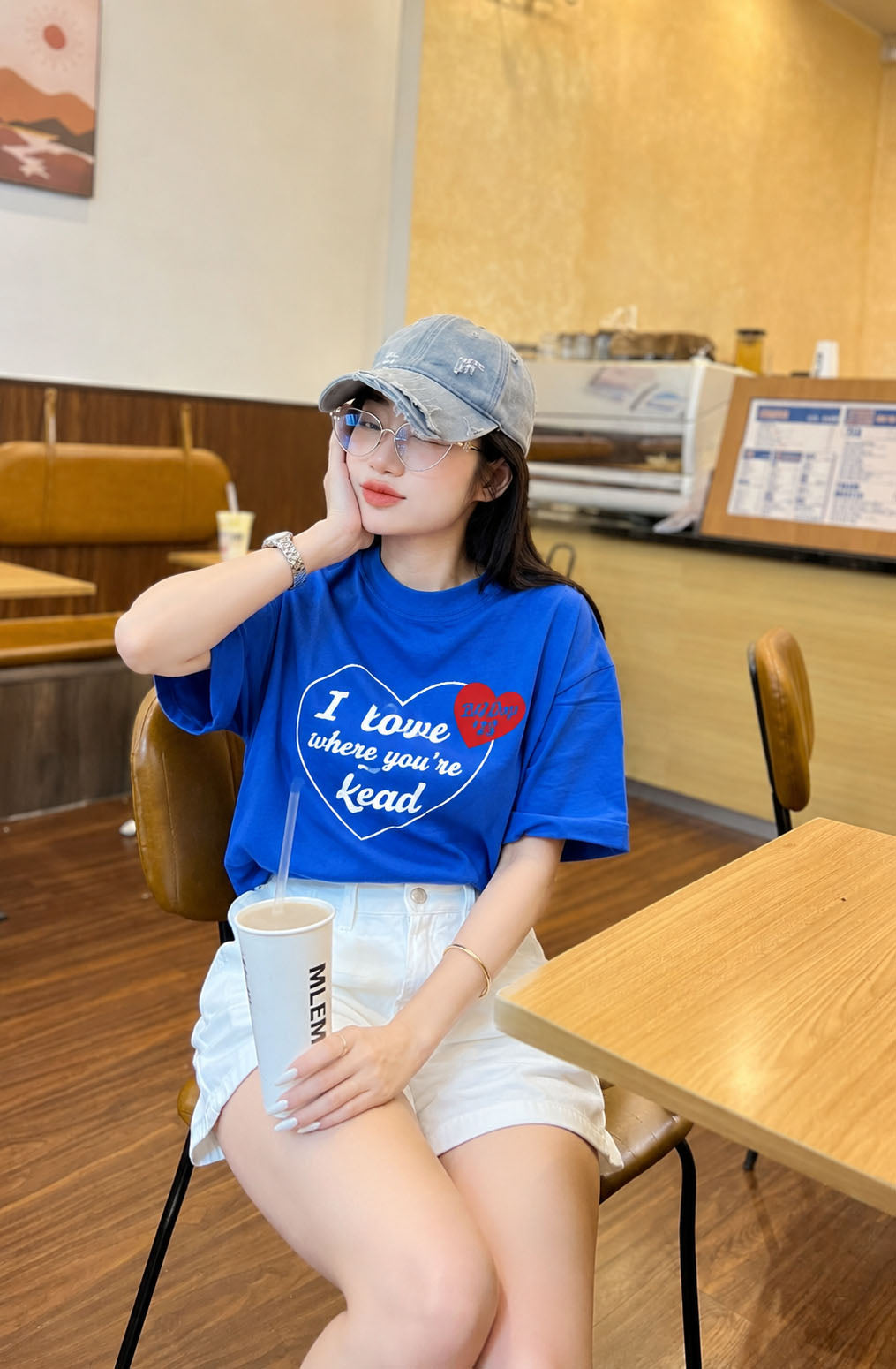 Áo Blue Heart Girl